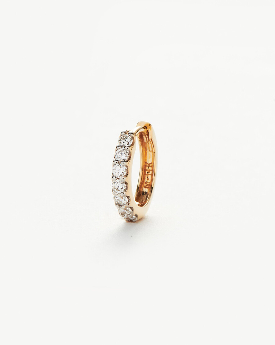 fine classic diamond single huggie - 14 karat massivgold