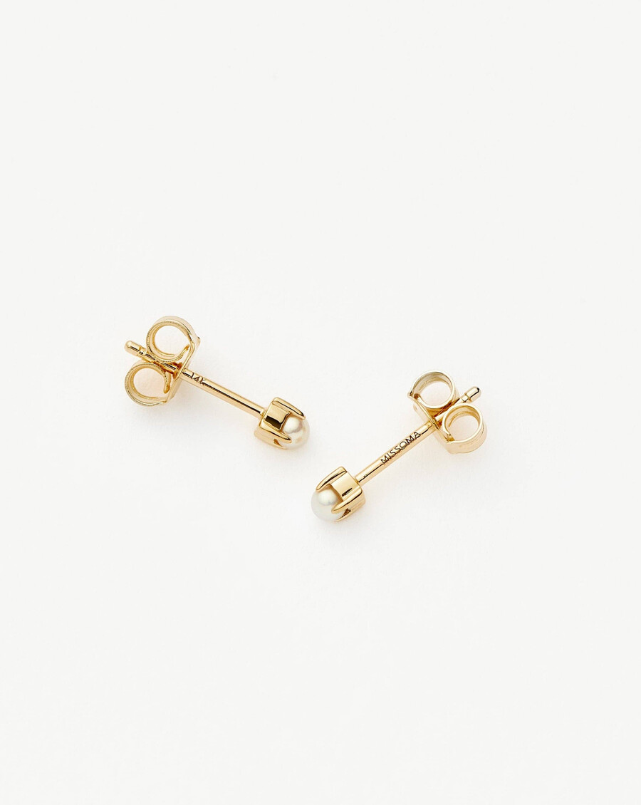 perlenohrstecker aus 14-karätigem massivgold