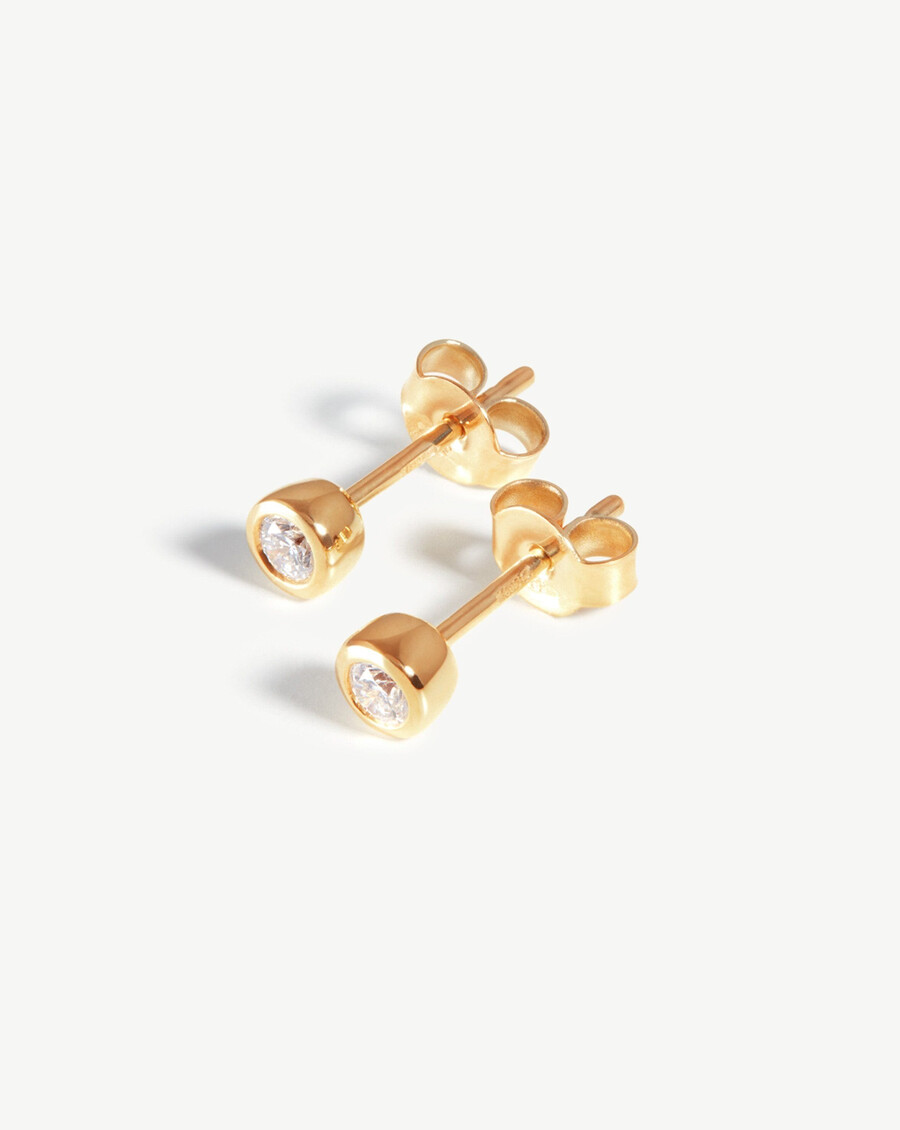 klassische solitär-diamant-ohrstecker aus 14-karätigem massivgold