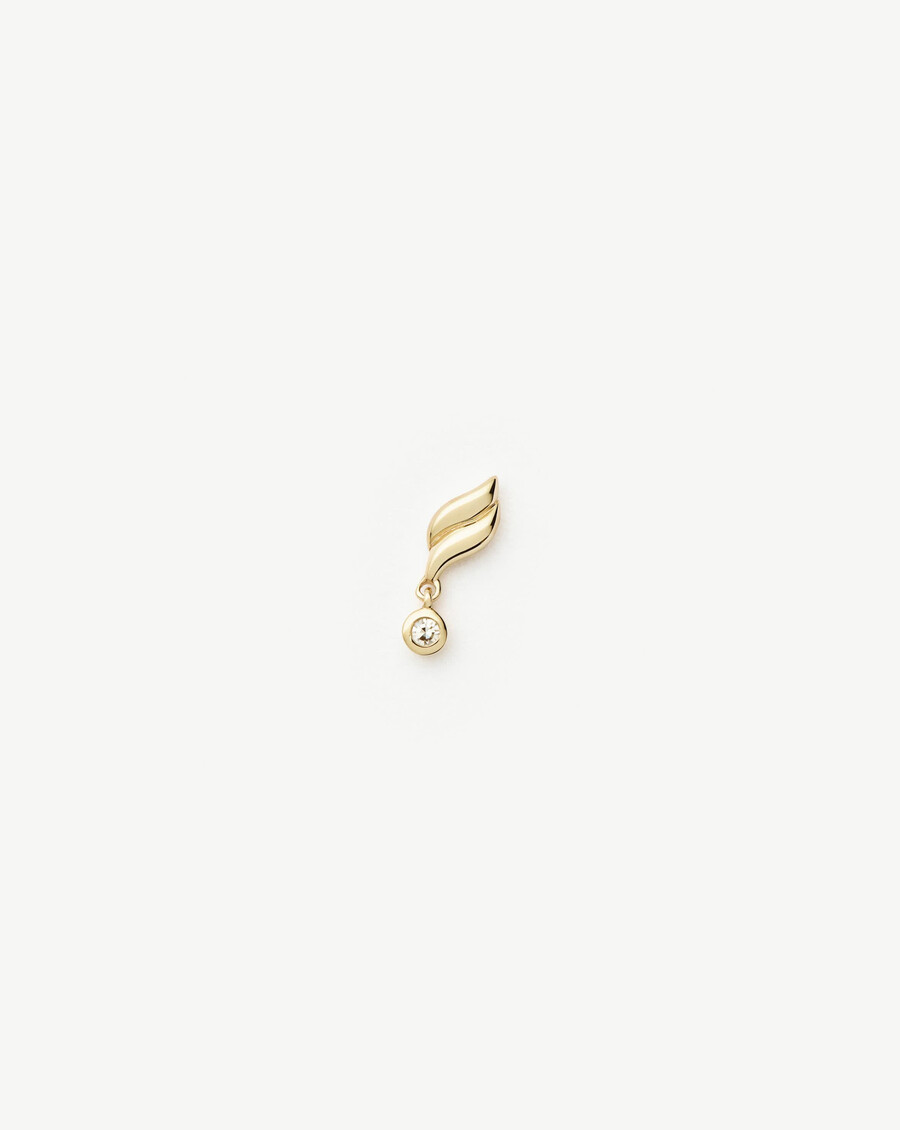 ohrstecker aus 14-karätigem massivgold mit einem einzelnen diamanten savi
