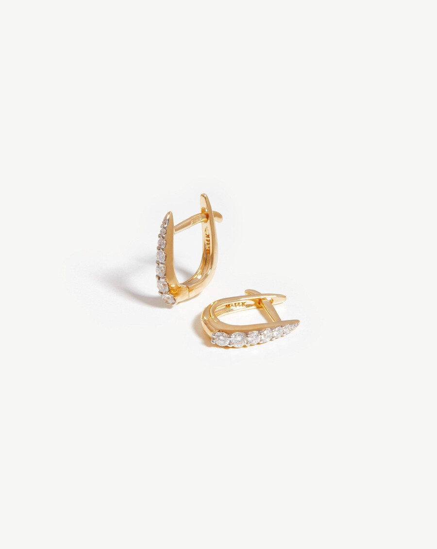 fine claw huggies – 14 karat massivgolddiamant