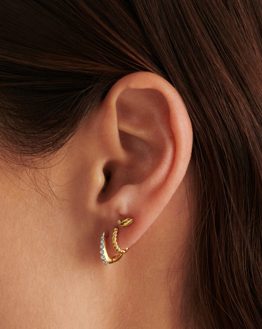 fine claw huggies – 14 karat massivgolddiamant