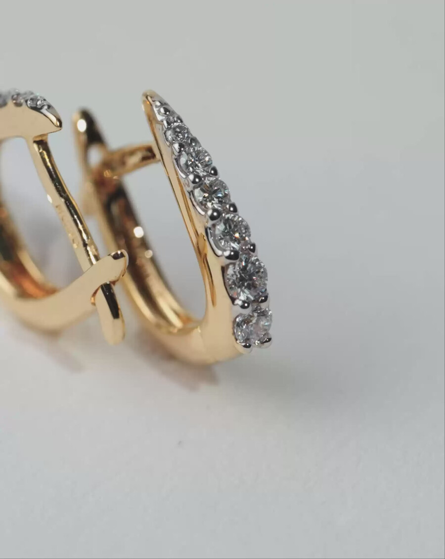 fine claw huggies – 14 karat massivgolddiamant