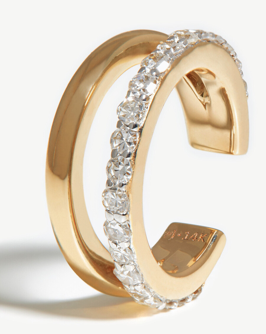 doppelohrklemme mit feinem diamanten