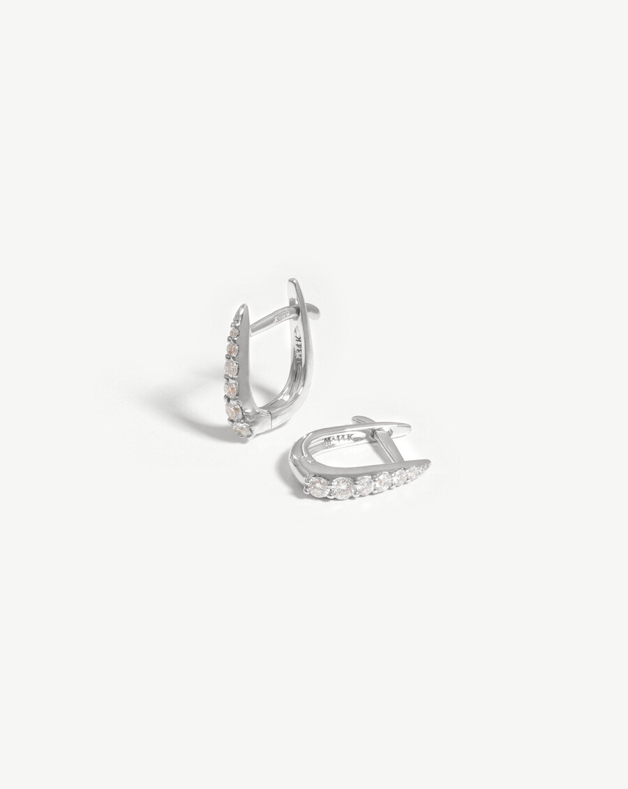 fine claw huggies – 14 karat weißgolddiamant