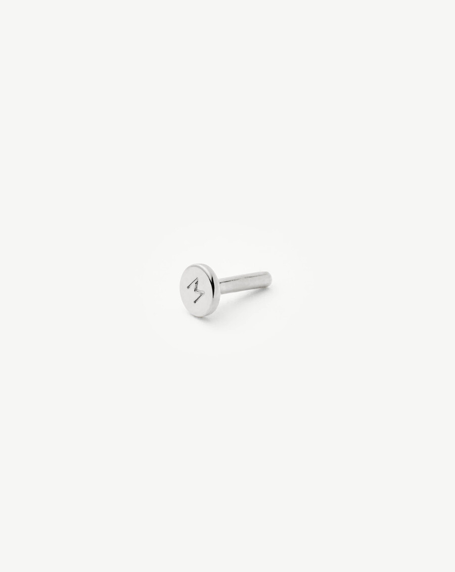 dreifach-ohrstecker aus 14-karätigem weißgold mit flacher rückseite