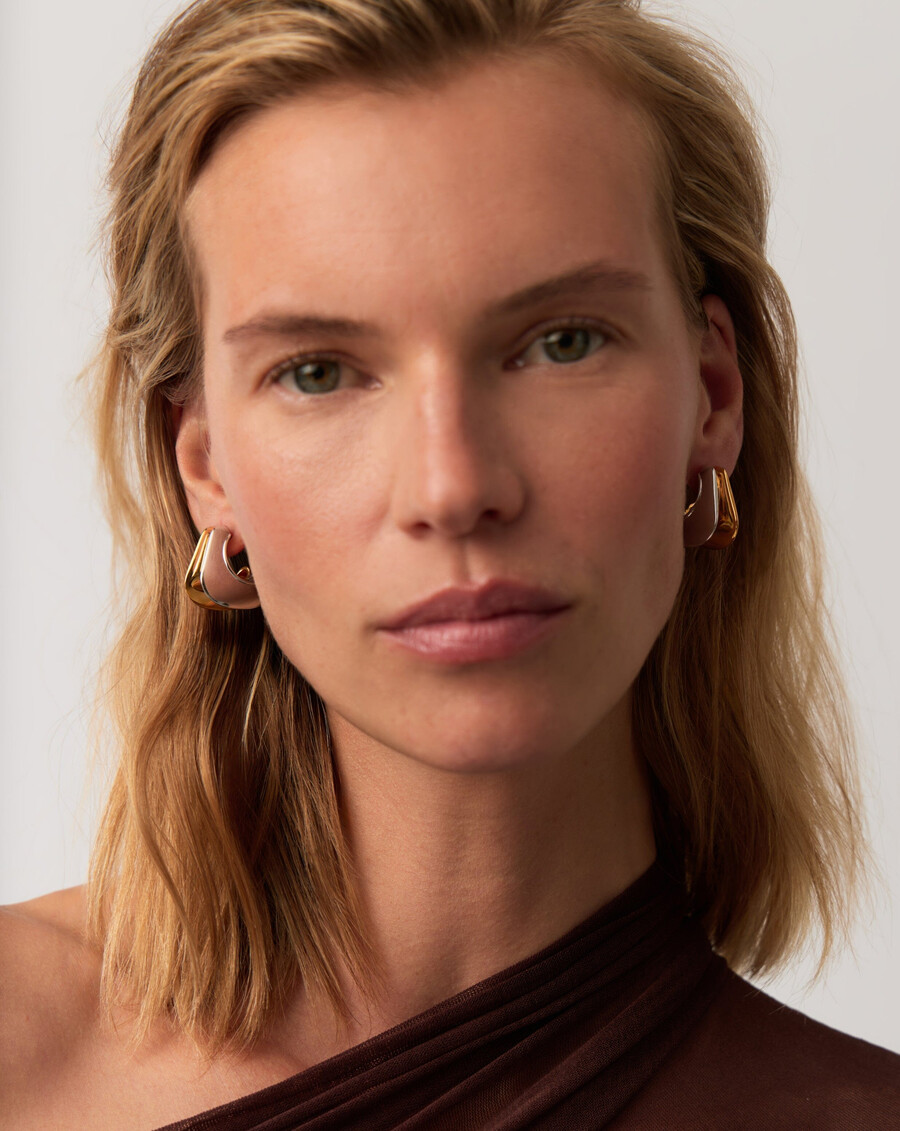 hera dome double ridge medium hoop ohrringe