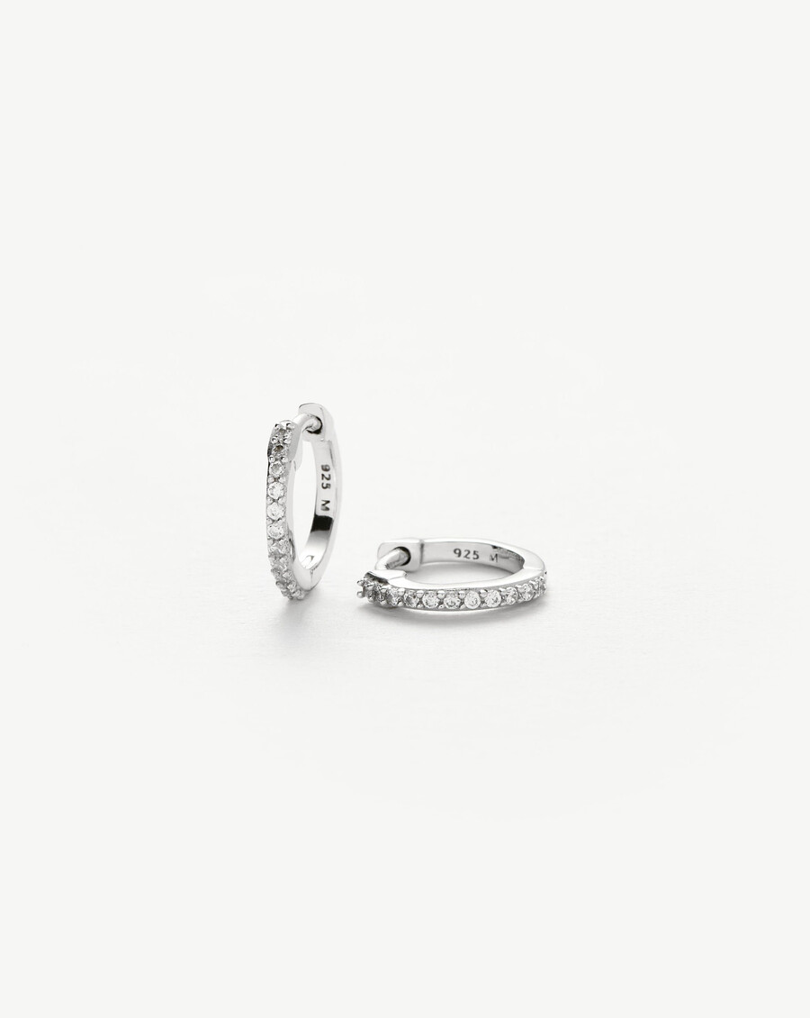 klassische pavé-huggies – sterlingsilberzirkonia