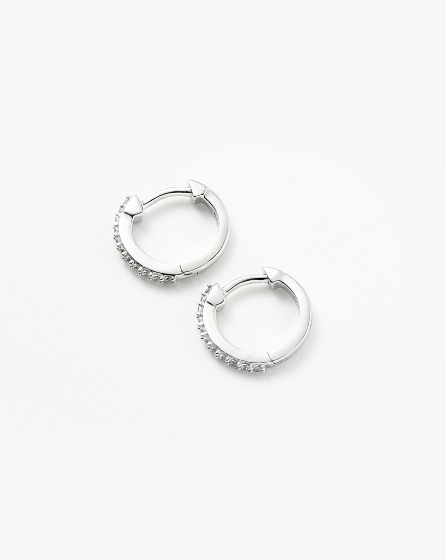 klassische pavé-huggies – sterlingsilberzirkonia