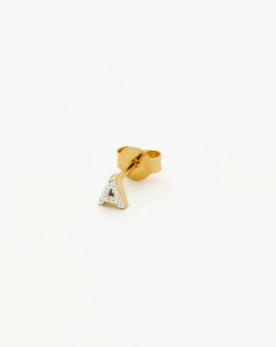 ohrstecker mit pavé-initialen - a