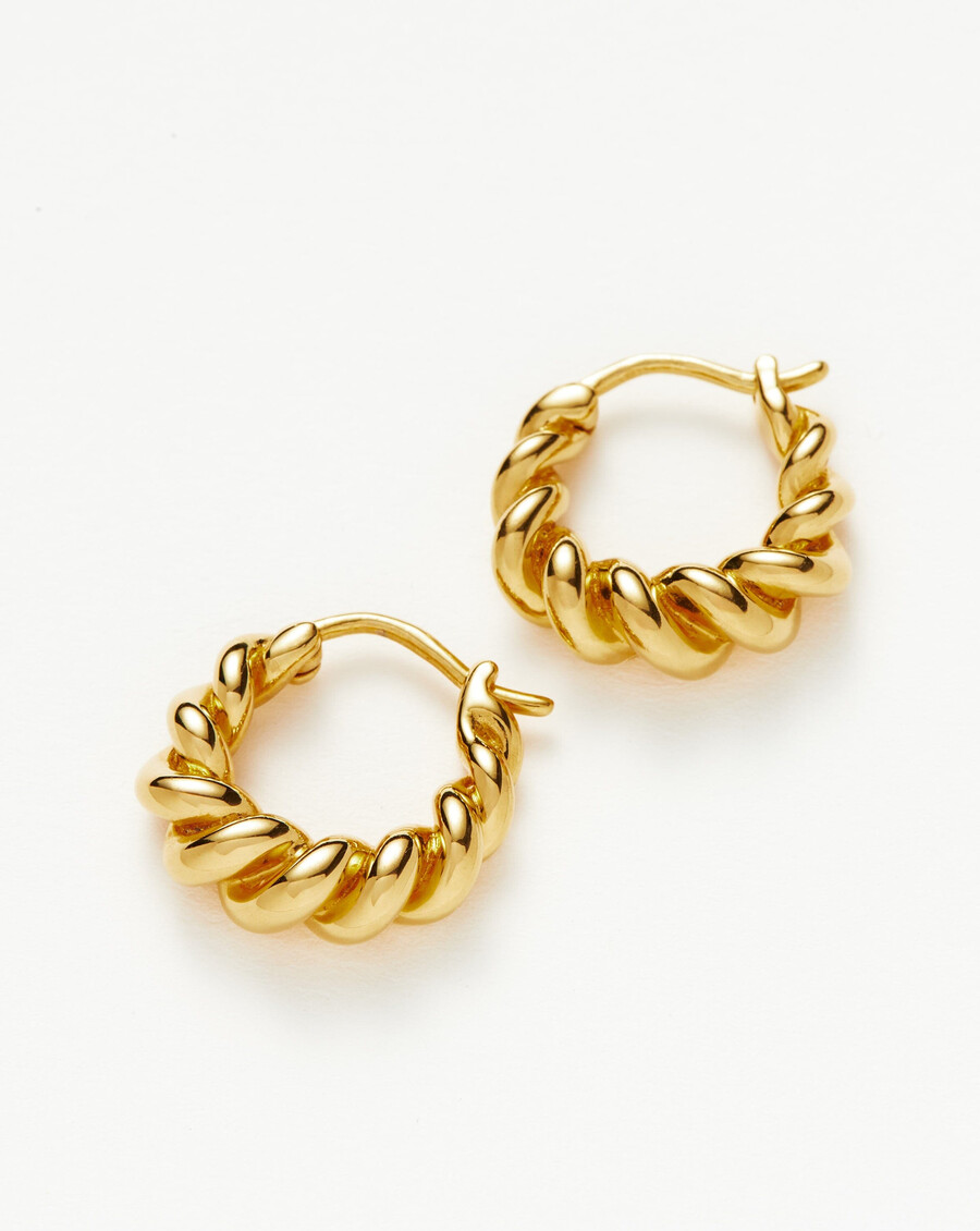 kleine tidal-creolen – 18 karat gold vermeil