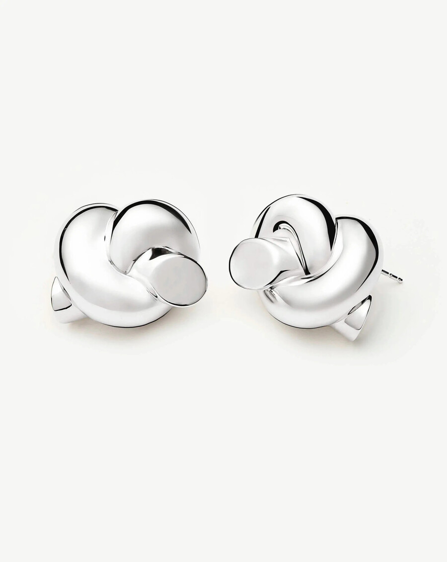 lucy williams knot oversized silberne ohrstecker