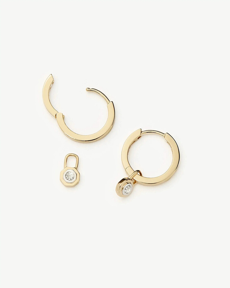 lucy williams 14k massivgold diamant-huggies