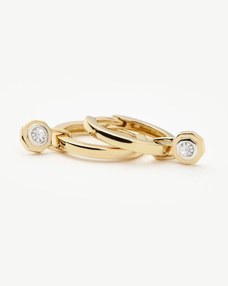 lucy williams 14k massivgold diamant-huggies