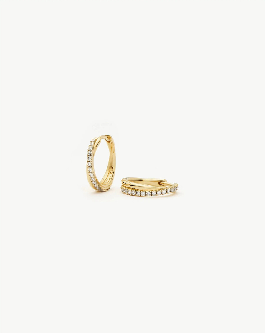 lucy williams 14k massivgold diamant entwine huggies