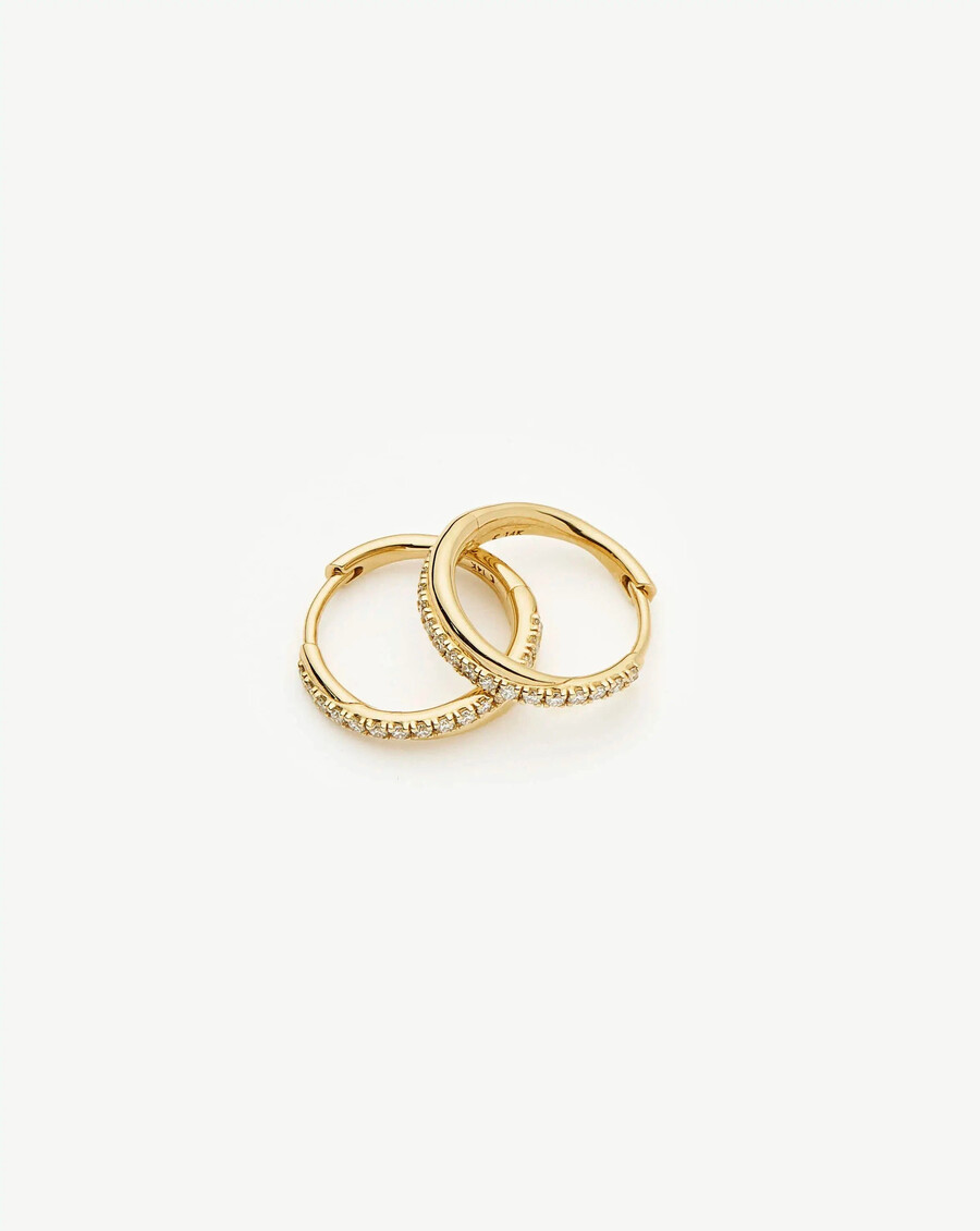 lucy williams 14k massivgold diamant entwine huggies