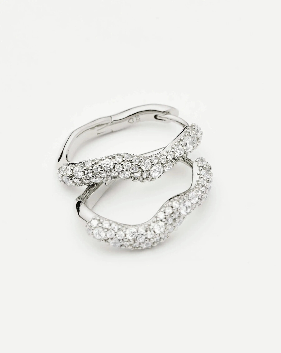 kleine creolen aus sterlingsilber mit dem motiv „molten snow