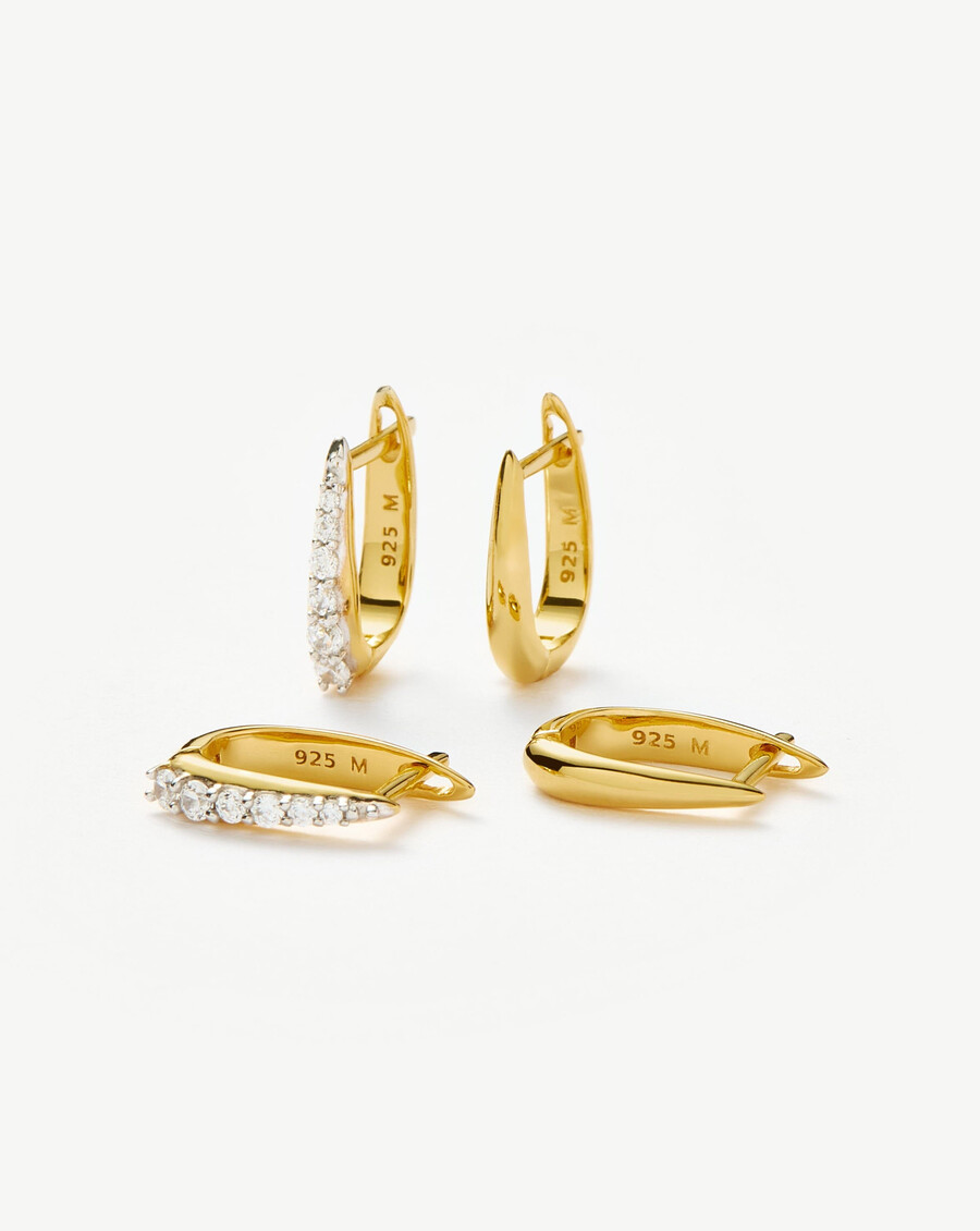 ohrring-set „claw pave huggies