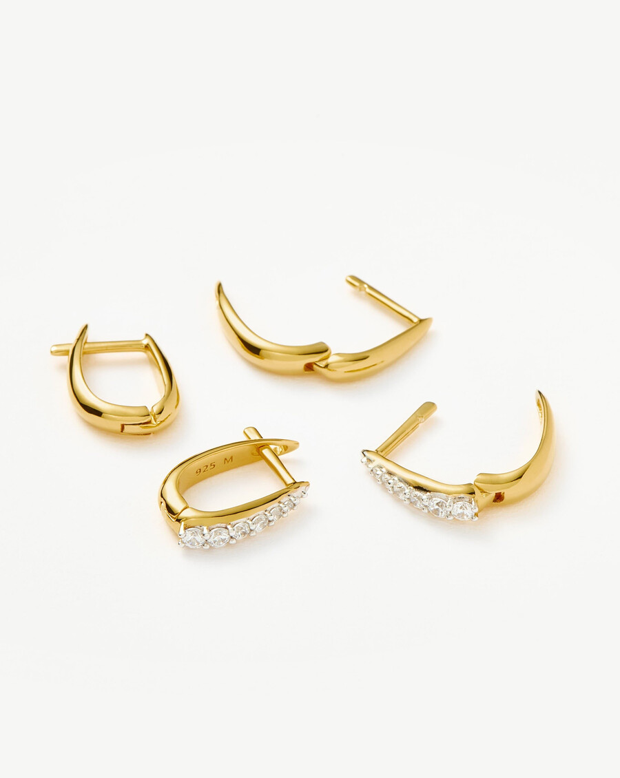 ohrring-set „claw pave huggies