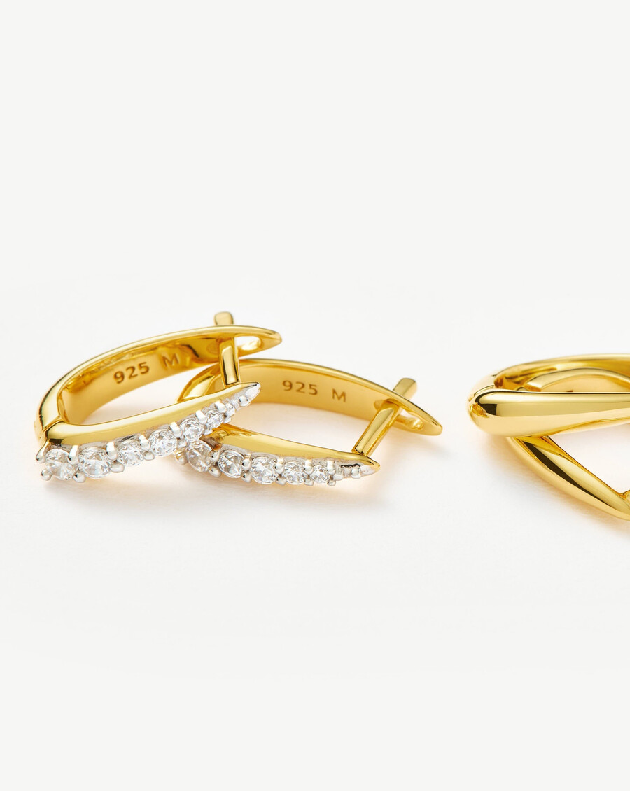 ohrring-set „claw pave huggies