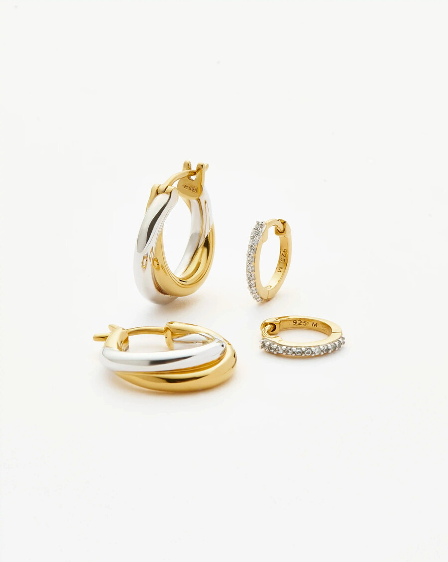 lucy williams entwine creolen pavé huggies set