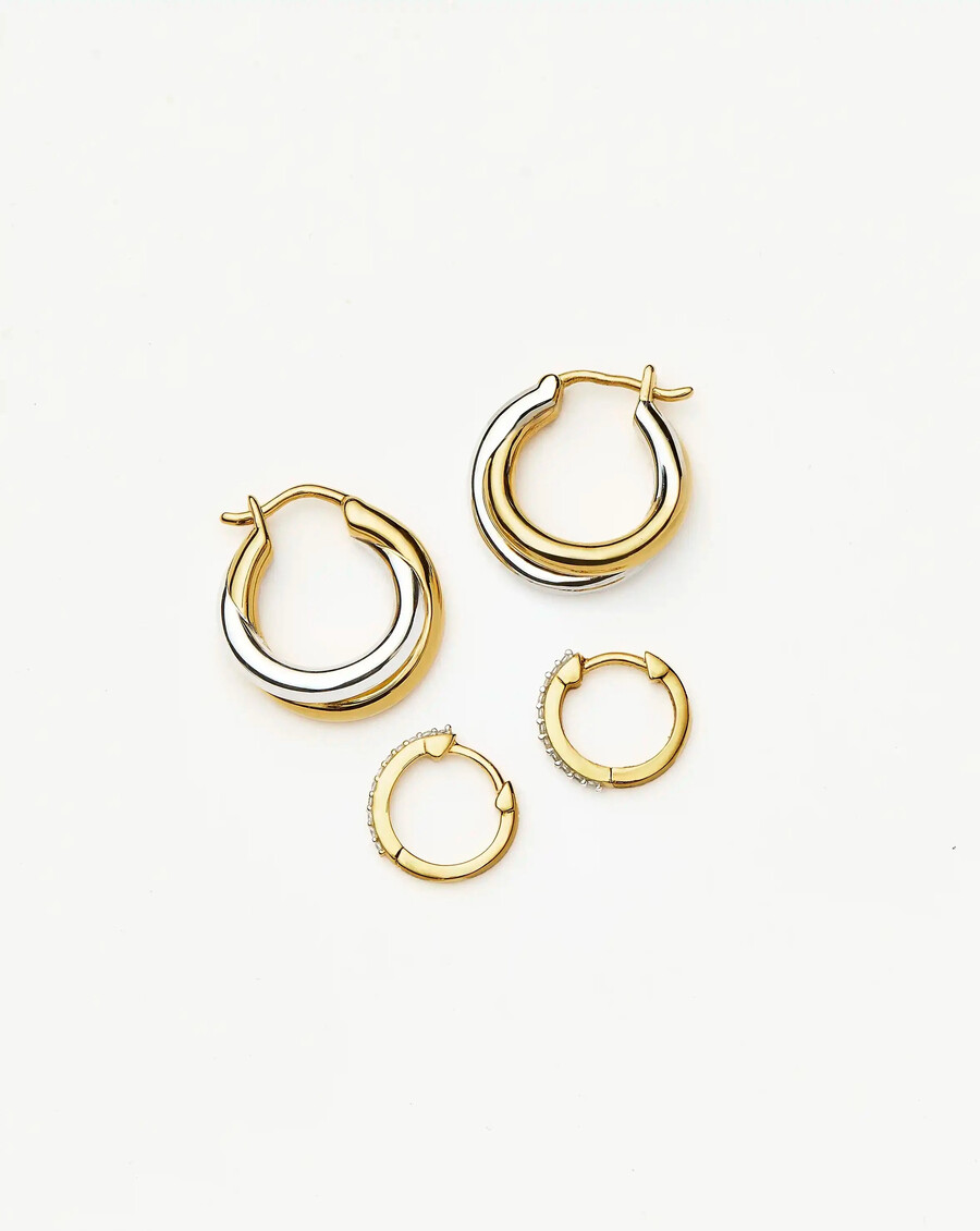 lucy williams entwine creolen pavé huggies set