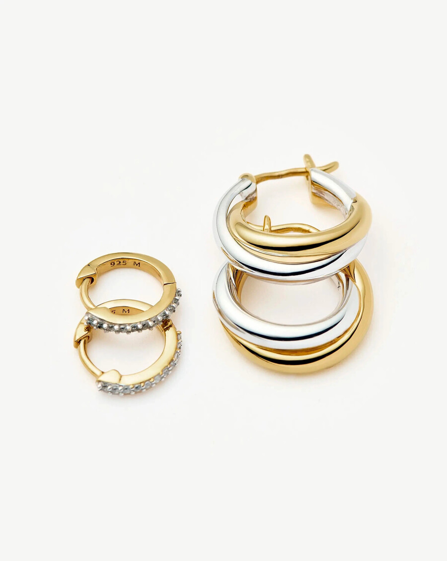 lucy williams entwine creolen pavé huggies set
