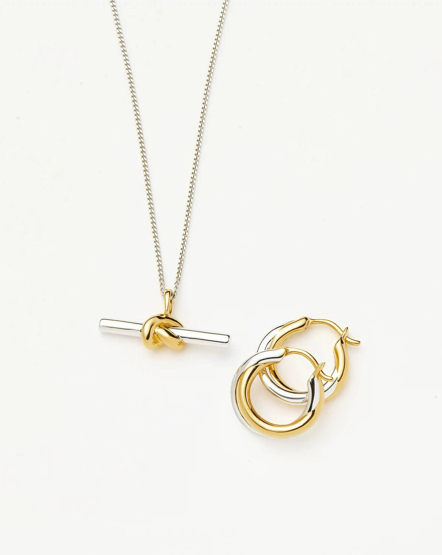 lucy williams knot t-bar halskette entwine ohrringe set