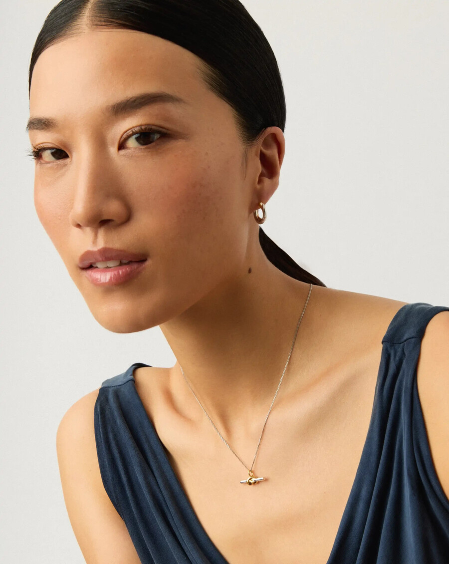 lucy williams knot t-bar halskette entwine ohrringe set