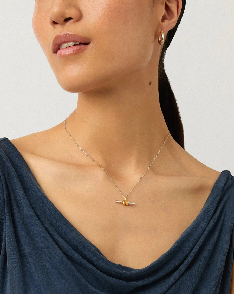 lucy williams knot t-bar halskette entwine ohrringe set