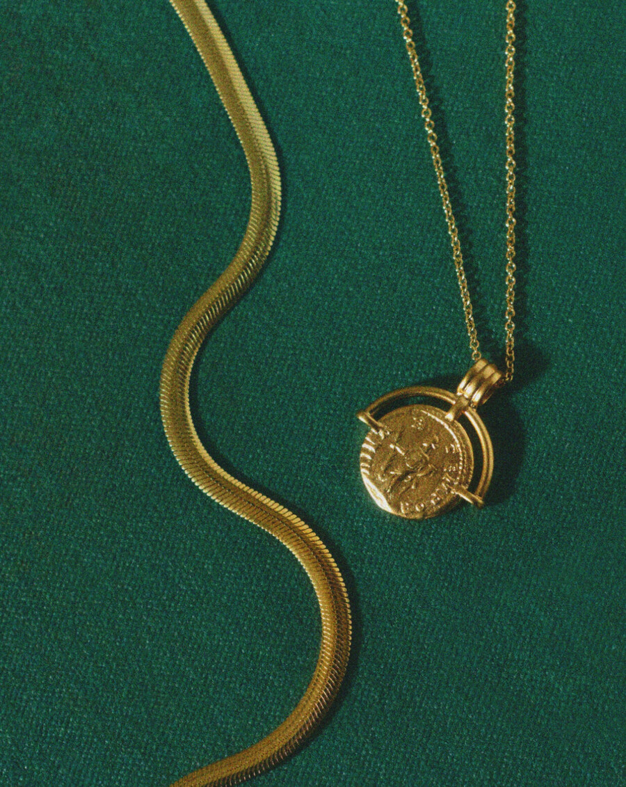 halskette aus flacher schlangenkette