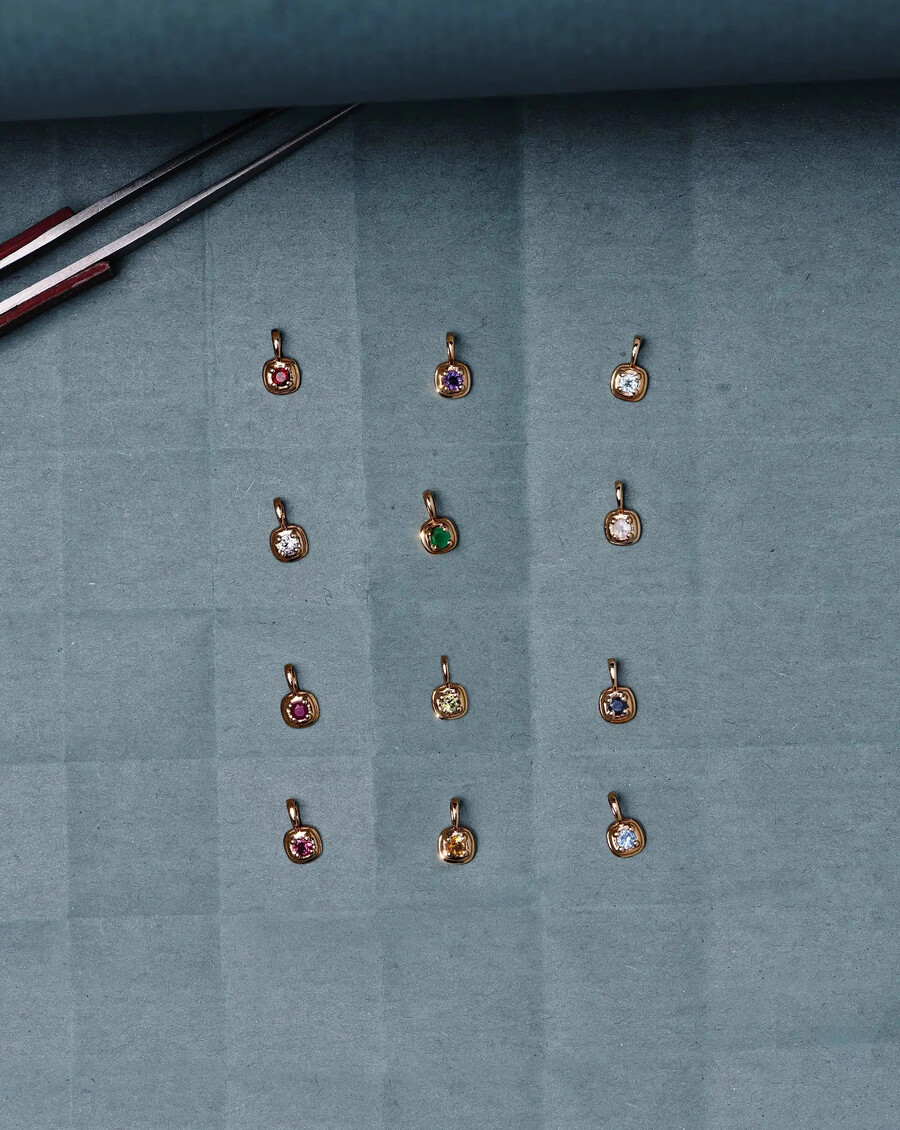 halskette mit anhänger aus 14-karätigem massivgold geburtsstein februar