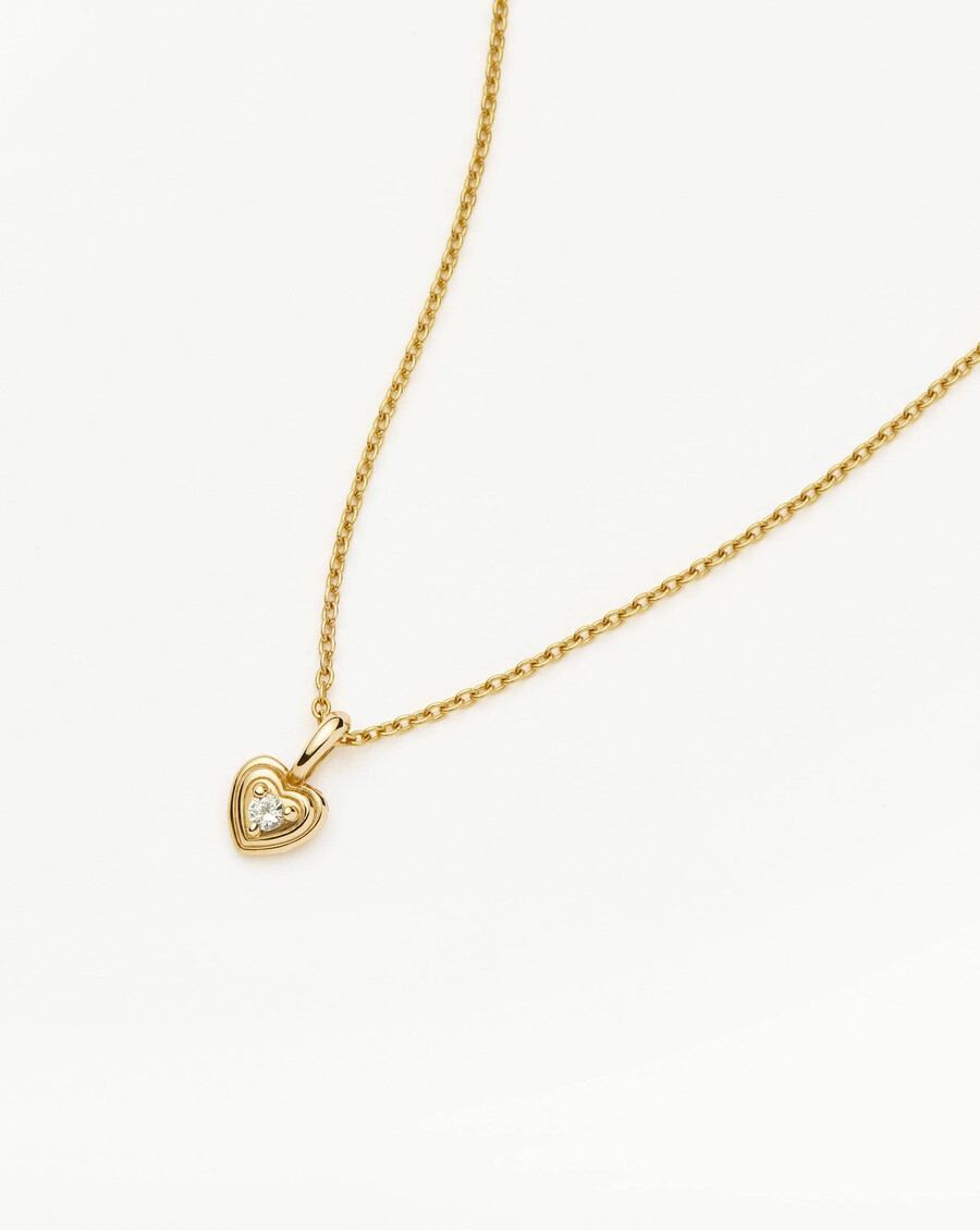 mini-herzanhänger-halskette aus 14-karätigem massivgold mit diamanten