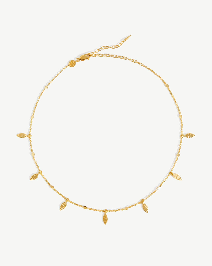 choker mit blattanhänger – 18 karat gold vermeil
