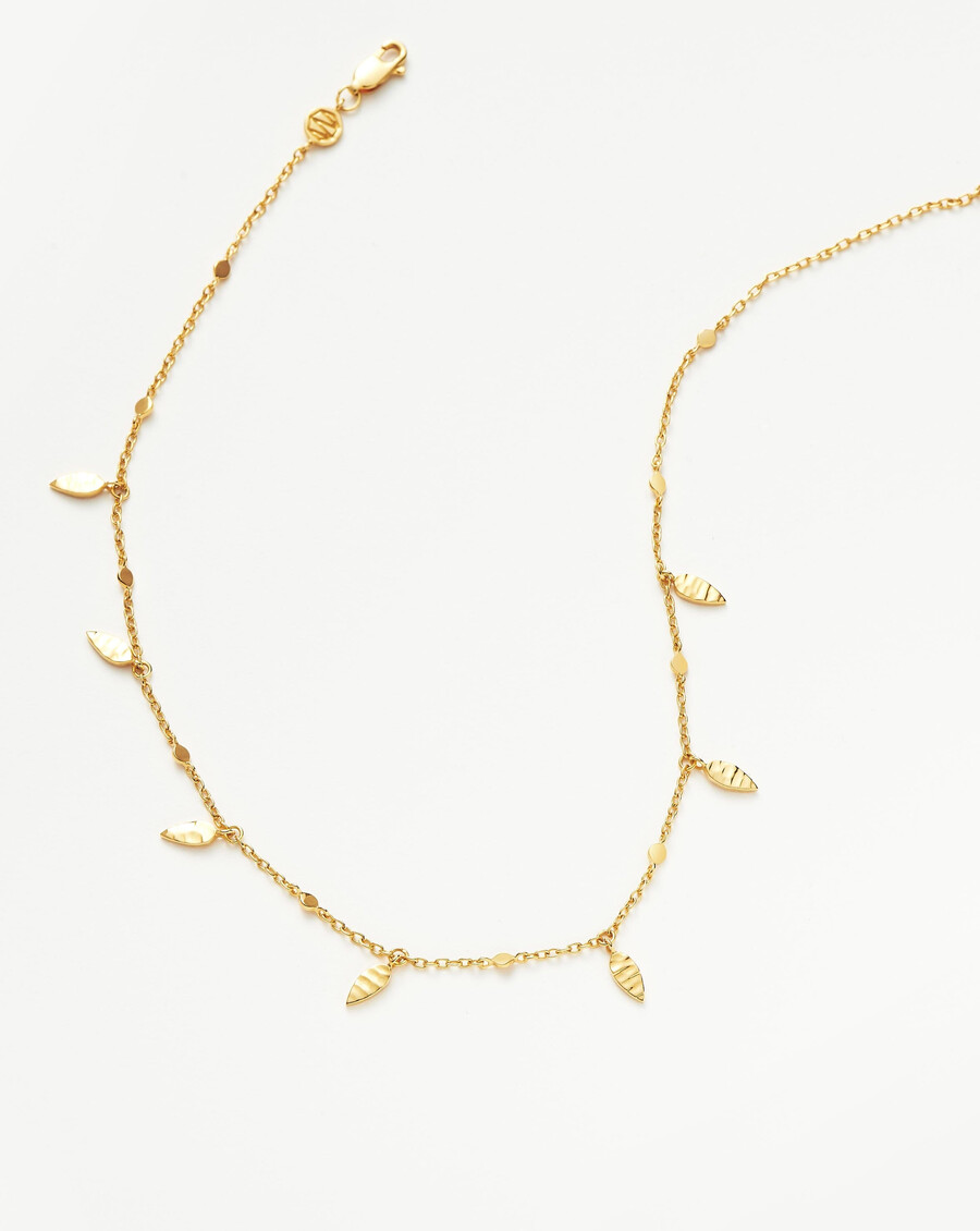 choker mit blattanhänger – 18 karat gold vermeil