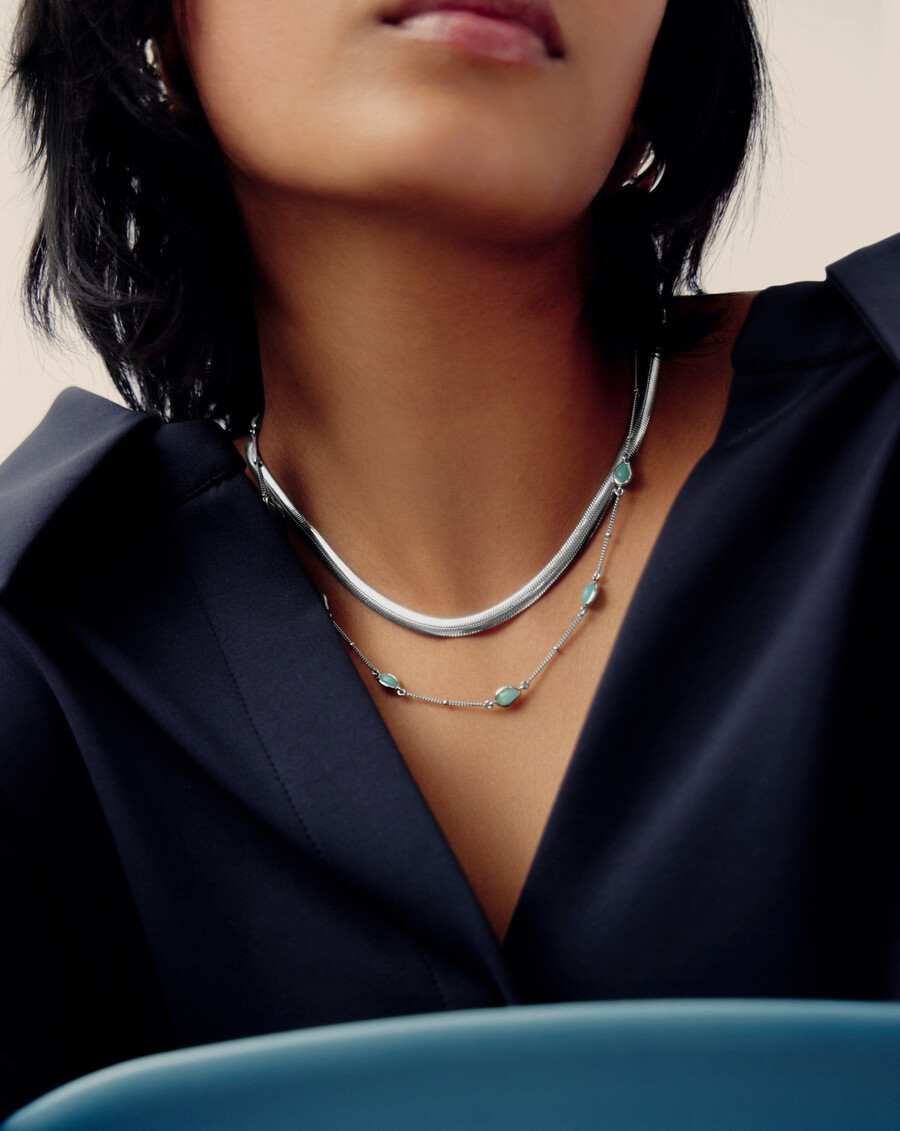 magma-edelstein-charm silber-choker