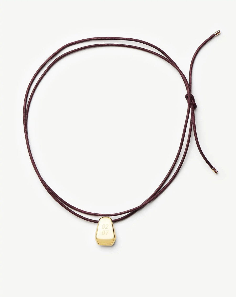 lucy williams gravierbare arco cord halskette - gold