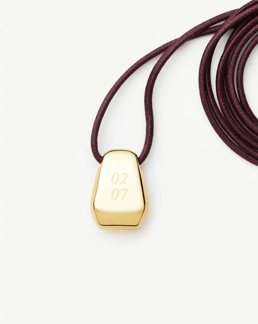 lucy williams gravierbare arco cord halskette - gold