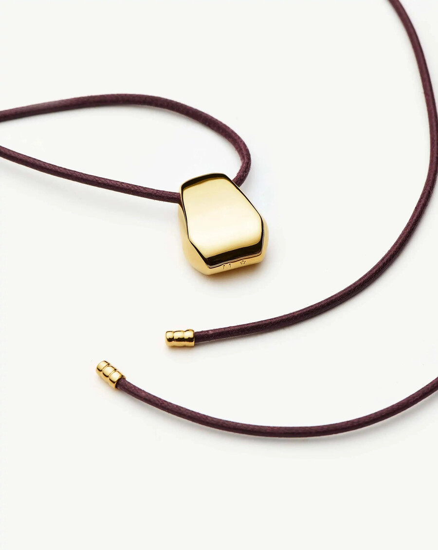 lucy williams gravierbare arco cord halskette - gold