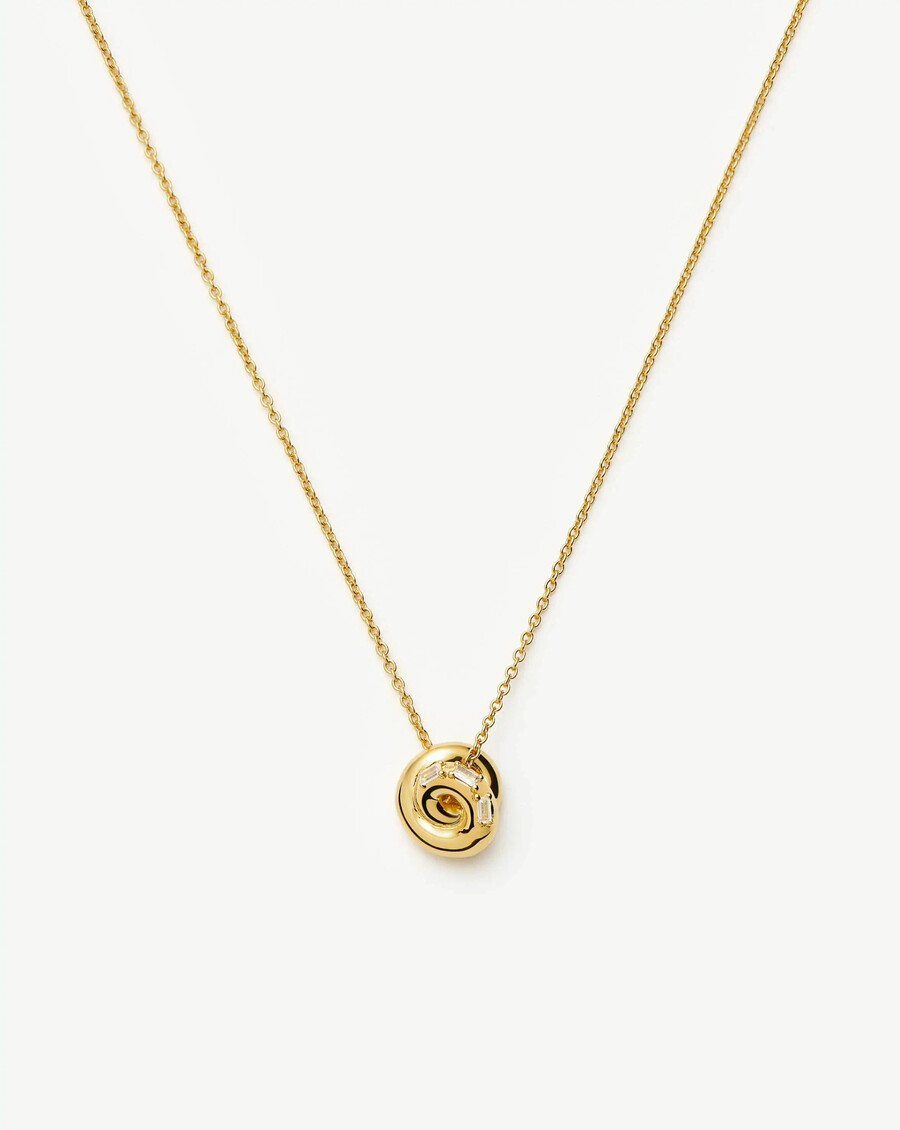 lucy williams pavé-knoten-anhänger-halskette – gold