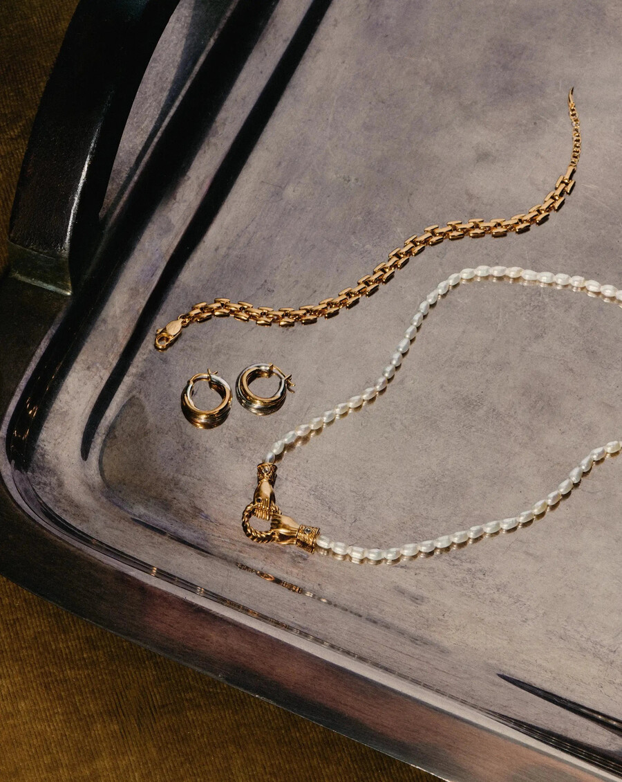 harris reed medium in good hands perlenanhänger goldkette