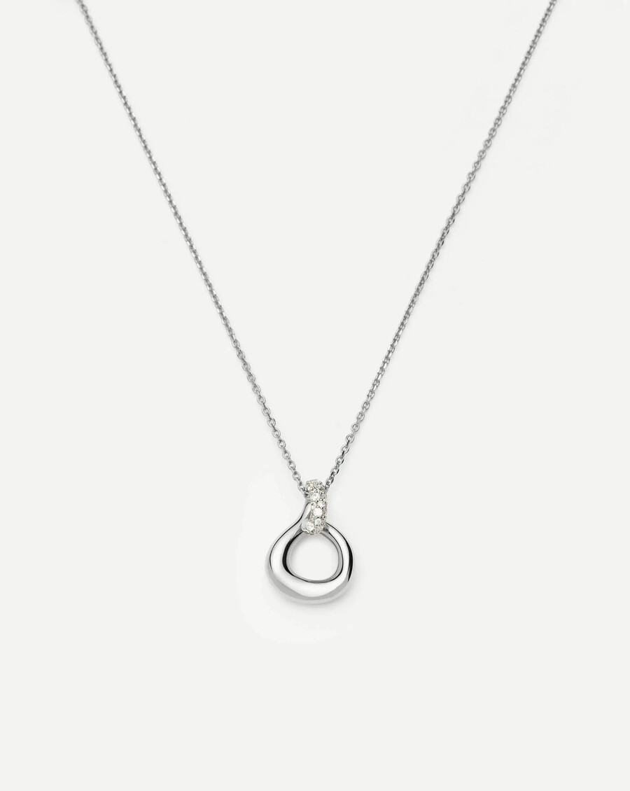 halskette mit anhänger „geschmolzener schnee – silber
