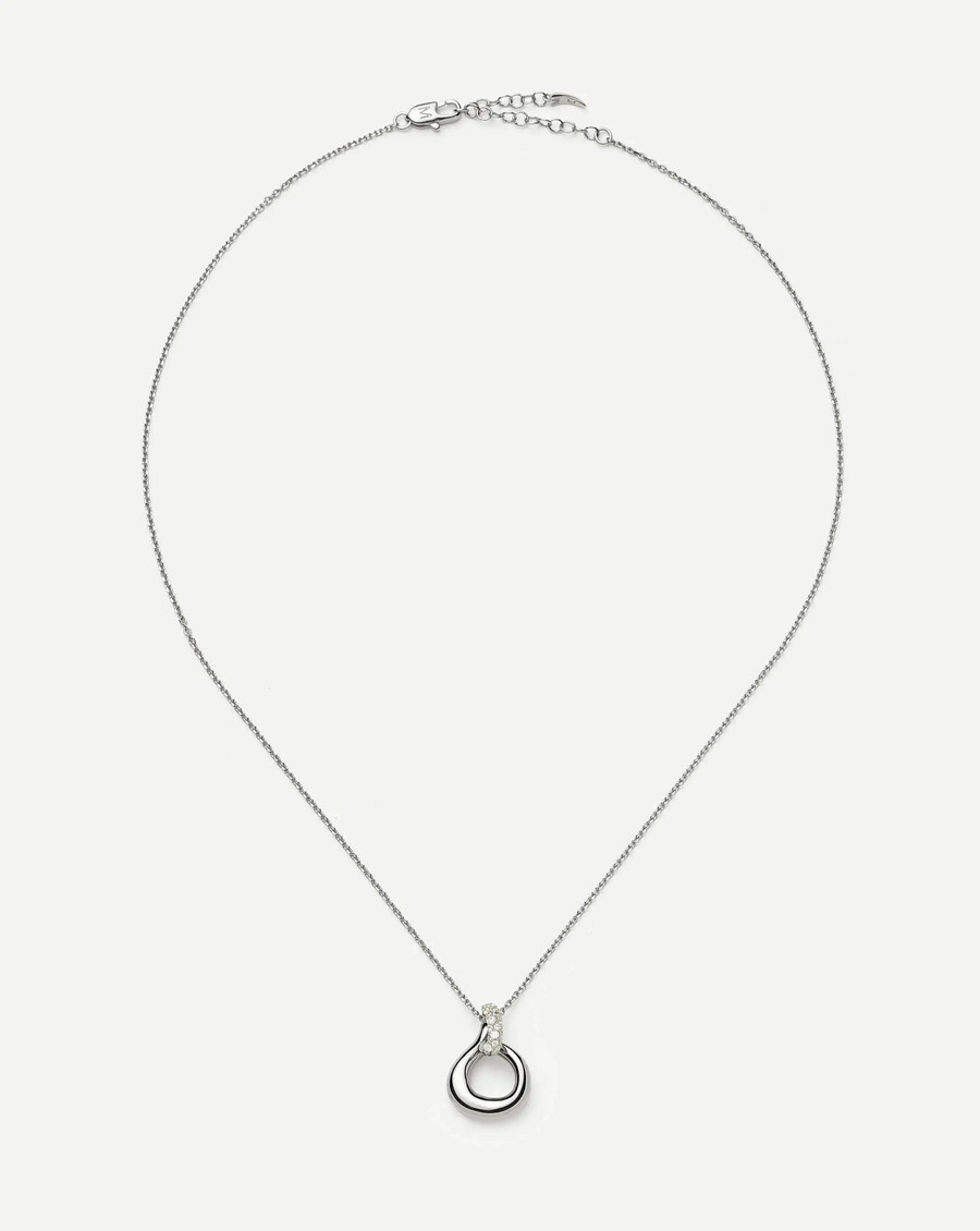 halskette mit anhänger „geschmolzener schnee – silber