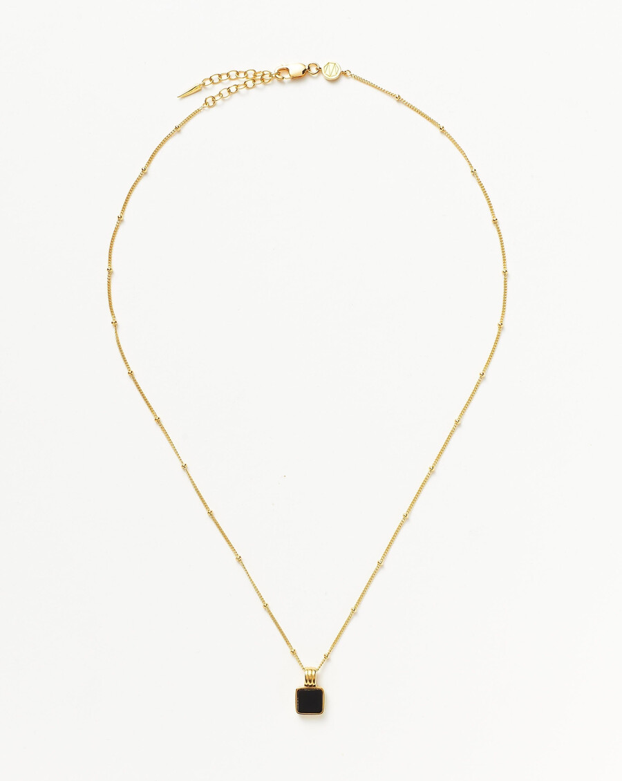lucy williams quadratische halskette aus schwarzem onyx
