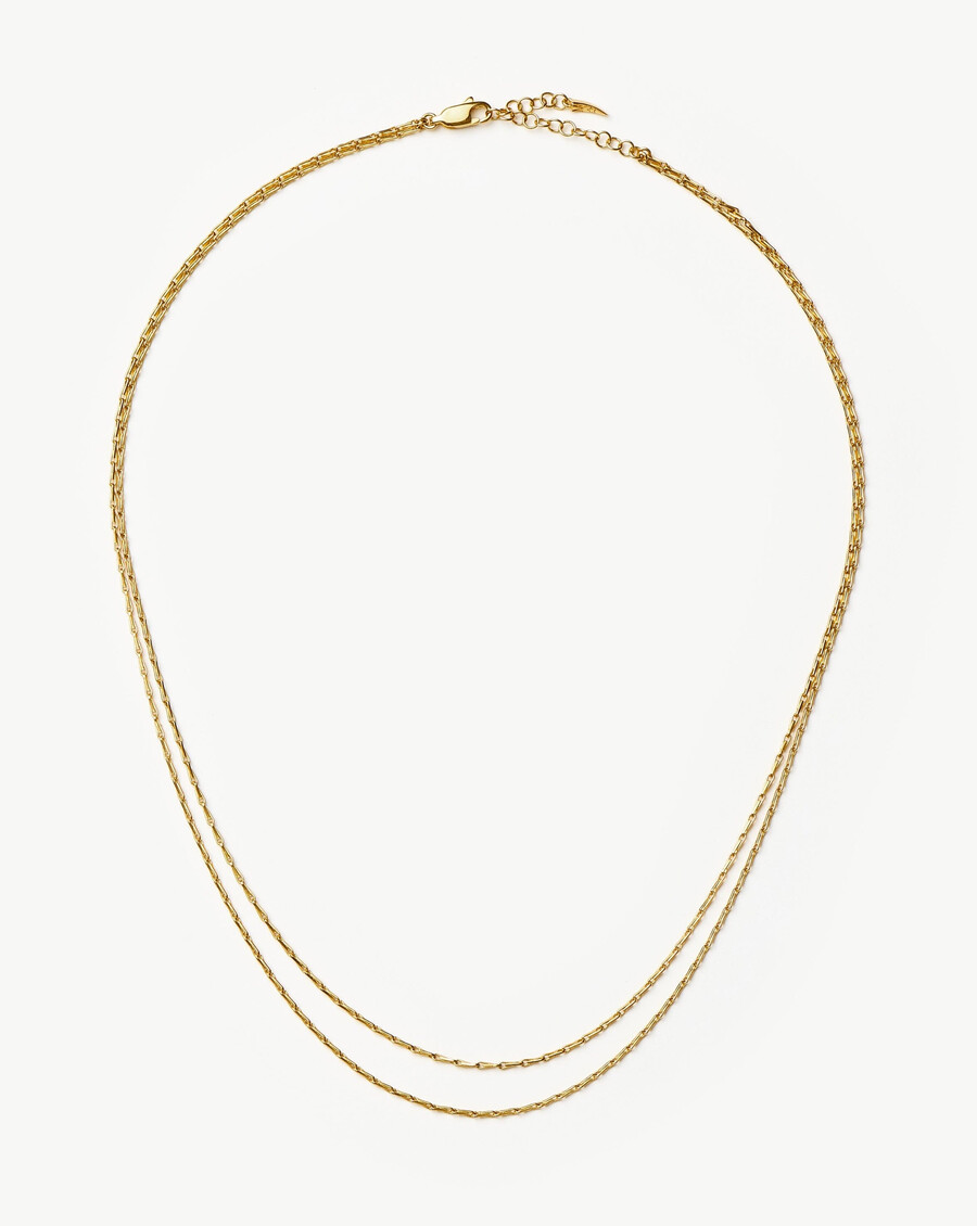 savi halskette mit gedrehter doppelkette – gold