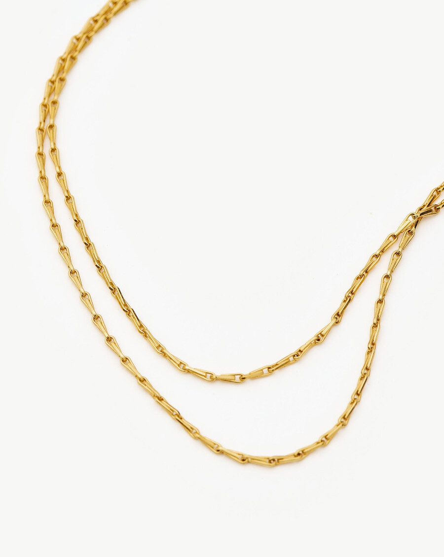 savi halskette mit gedrehter doppelkette – gold