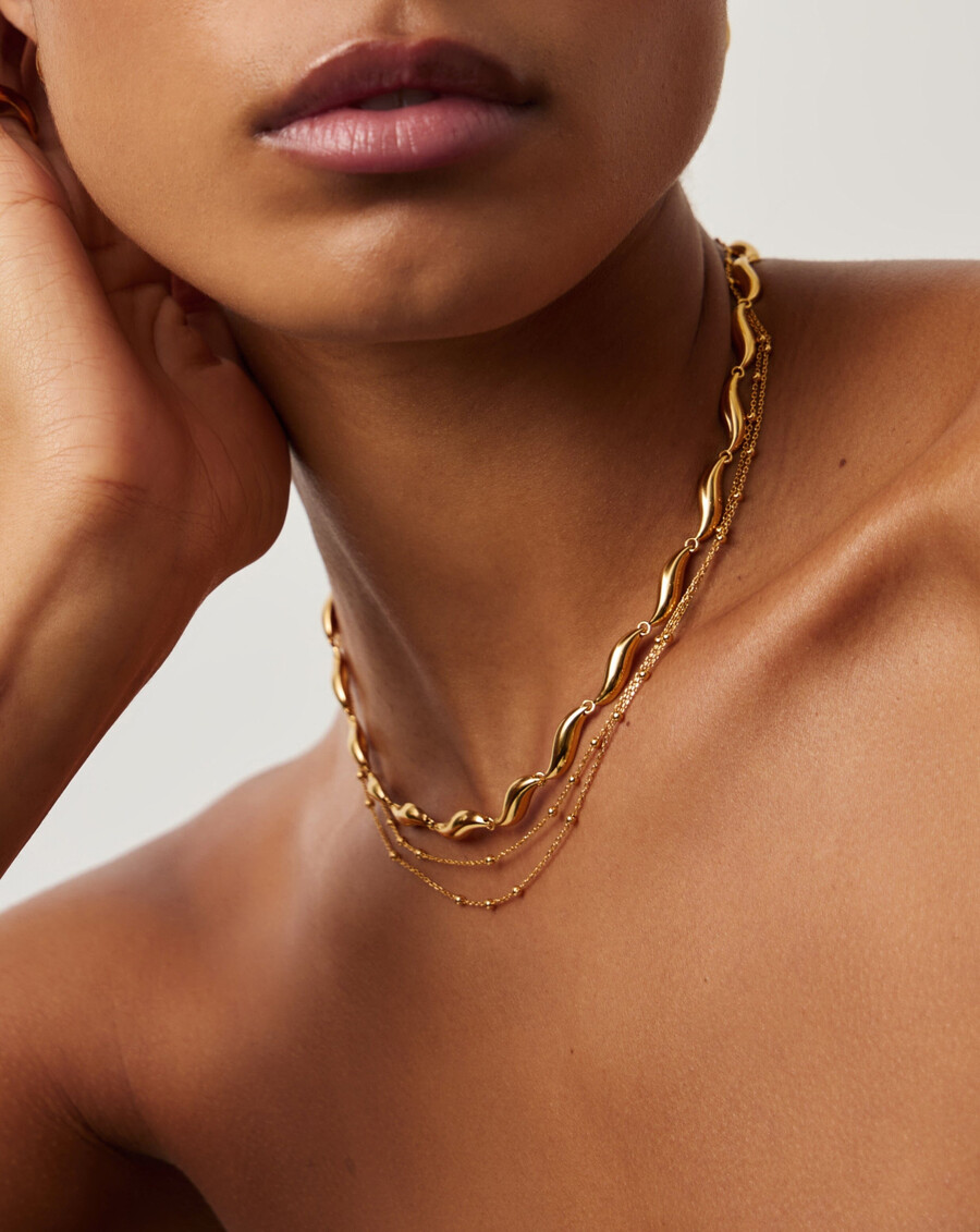 savi signature link chain necklace - gold