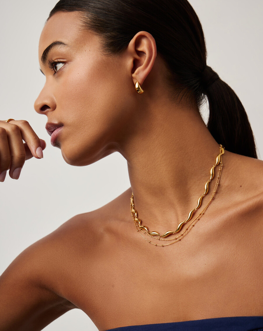savi signature link chain necklace - gold