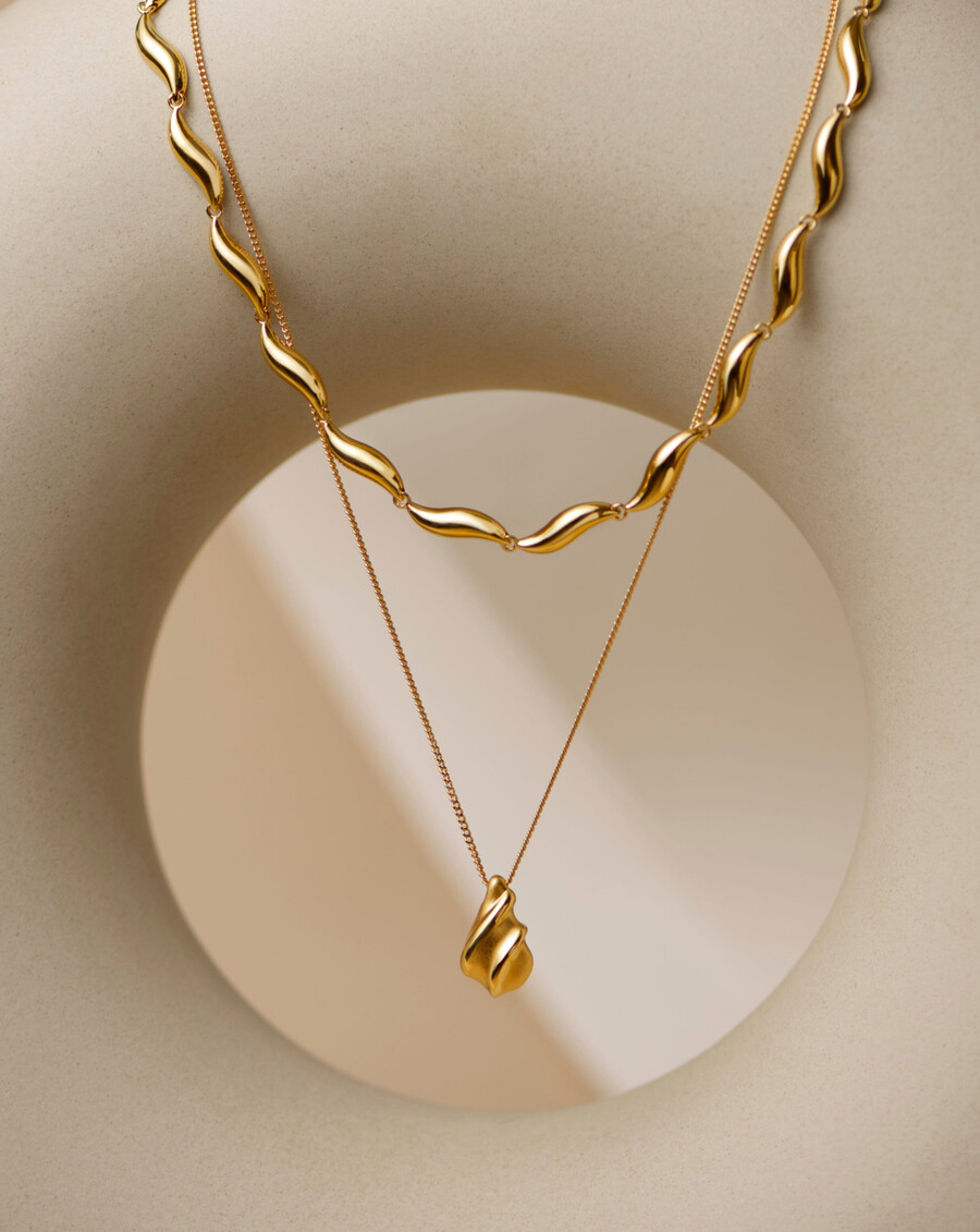 savi signature link chain necklace - gold