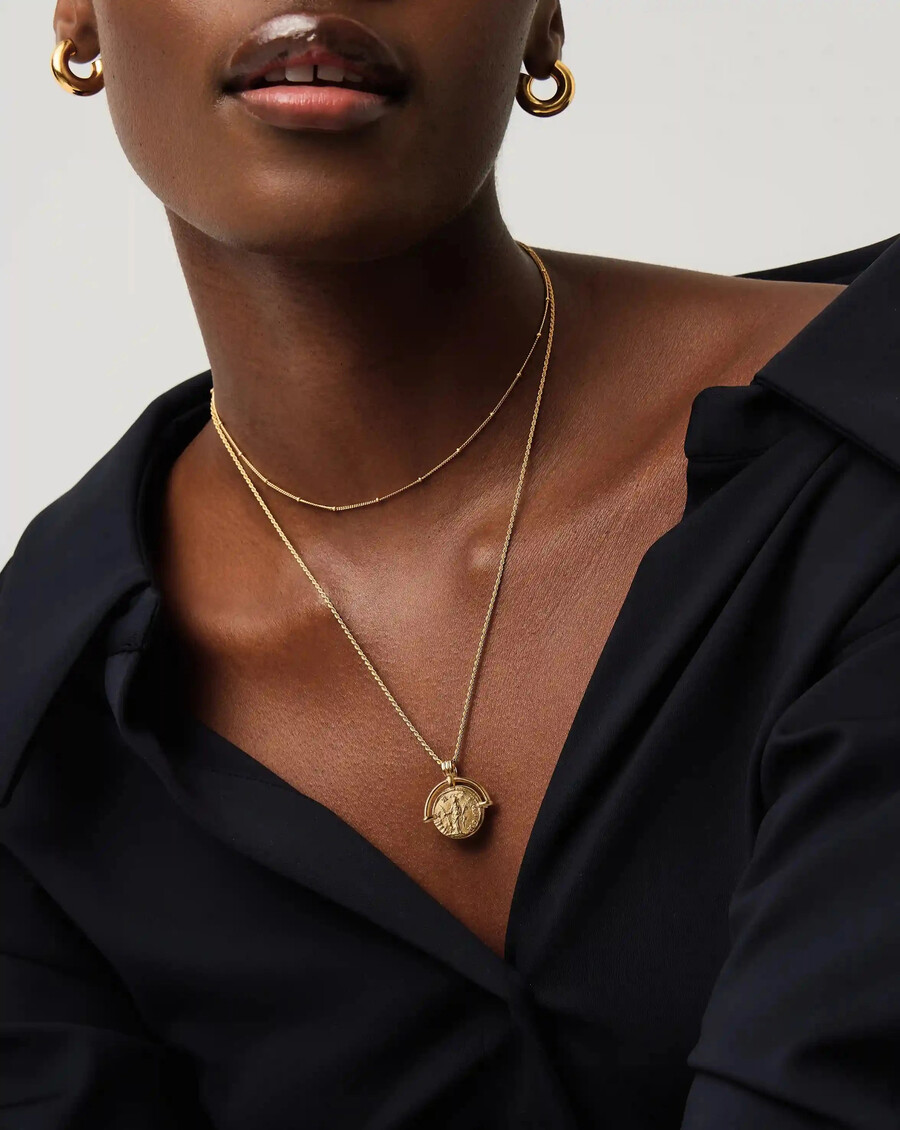 lucy williams halsketten-set mit römischem bogen – gold